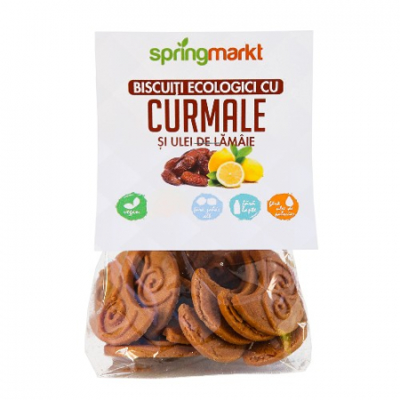 PRODUSE - Biscuiti Bio cu Curmale si ulei de Lamaie, 100gr, springmarkt