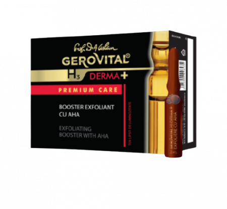 Dermato-cosmetice - Gerovital H3 Derma+ Premium Care Booster exfoliant cu AHA (4760) 2ml, 4 fiole