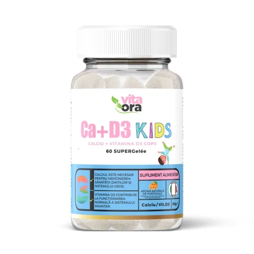 Multivitamine si minerale copii - Ca+D3 Kids 60 jeleuri VitaOra