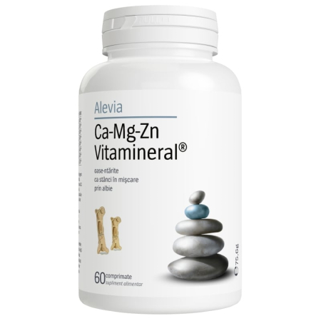 Multivitamine si minerale adulti - Ca-Mg-Zn Vitamineral 60 comprimate Alevia
