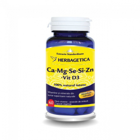 PRODUSE - Ca+Mg+Se+Si+Zn+Vit D3, 60 capsule