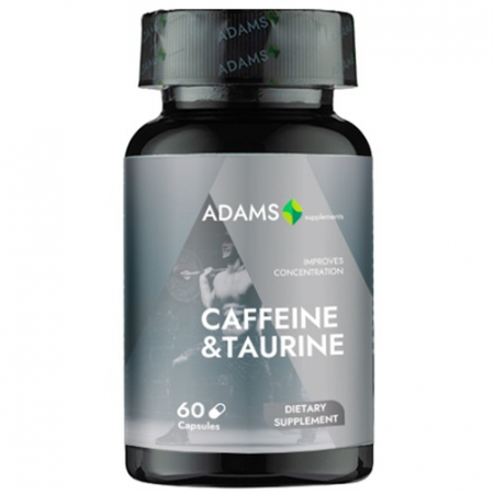 Suplimente alimentare - Caffeine + Taurine, 680mg, 60cps , Adams