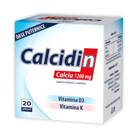 Multivitamine si minerale adulti - Calcidin 1200 mg 20 plicuri NATUR PRODUKT