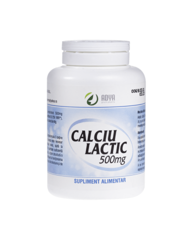 Vitamine Si Suplimente - Calciu Lactic 500 mg 50 comprimate ADYA GREEN
