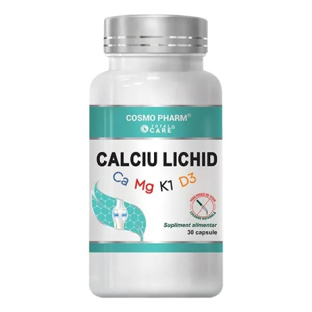 Cardioprotectoare - Calciu Lichid Ca Mg K1 D3 30 capsule Cosmopharm
