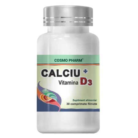 Multivitamine si minerale adulti - Calciu + Vitamina D3 30 comprimate filmate Cosmopharm