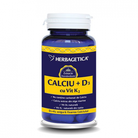 PRODUSE - Calciu + D3 cu Vit K2, 60 capsule