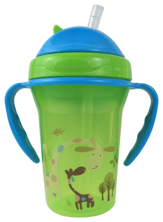 Ingrijire Copii - Cană sport cu mânere, pai și capac Primii Pași 250 ml