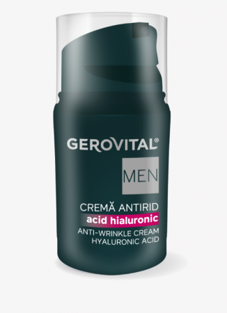 Altele - Gerovital Men Cremă antirid cu acid hialuronic, 30 ml