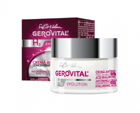 Dermato-cosmetice - Gerovital H3 Evolution Cremă antirid concentrata cu acid hialuronic, 50 ml