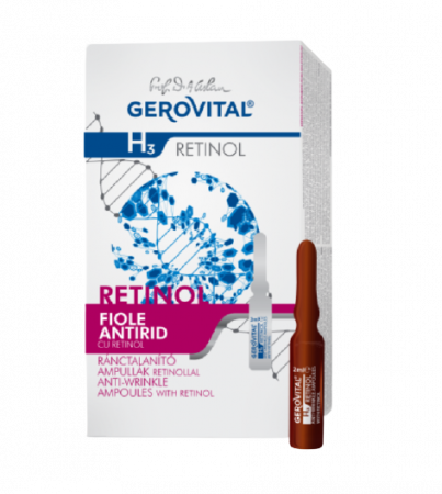 Dermato-cosmetice - Gerovital H3 Retinol Fiole antirid cu retinol, 10 fiole