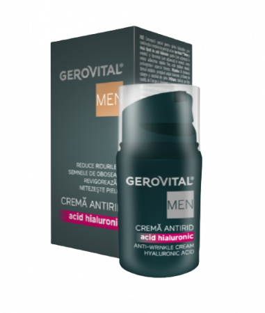 Dermato-cosmetice - Gerovital Men Cremă antirid cu acid hialuronic, 30 ml