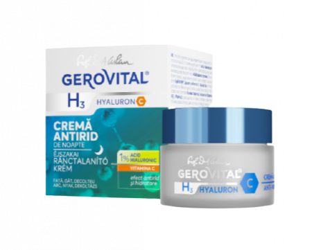Dermato-cosmetice - Gerovital H3 Hyaluron C Cremă antirid de noapte, 50 ml