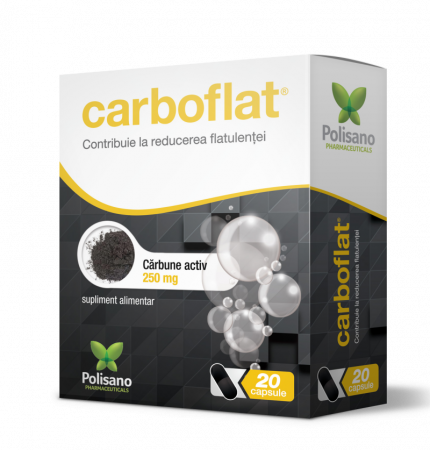 Tulburări gastrointestinale - Carboflat (Carbune activ) 250 mg, 20 capsule