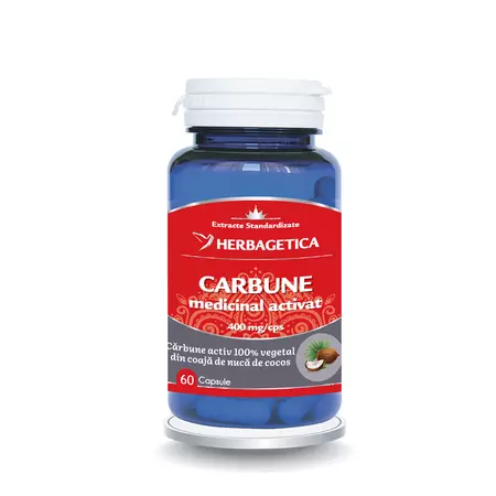 Multivitamine si minerale adulti - Carbune Medicinal Activ HERBAGETICA 60 capsule