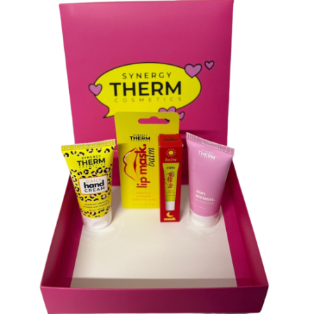 Ingrijire buze - Casetă cremă mâini, balsam buze și cremă solară SPF50+ Synergy Therm