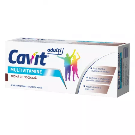 PRODUSE - Cavit Adulti Multivitamine Aroma Ciocolata , 20 Comprimate Masticabile
