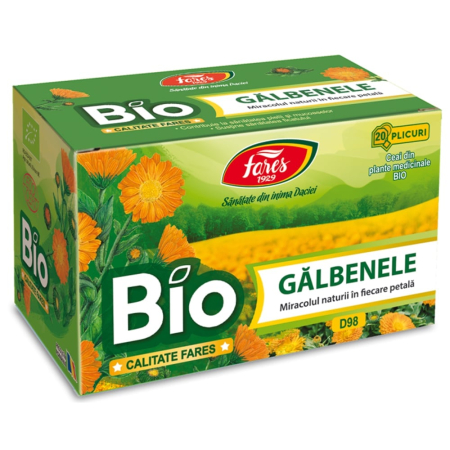 Ceaiuri - Ceai de gălbenele Bio, 20 plicuri Fares