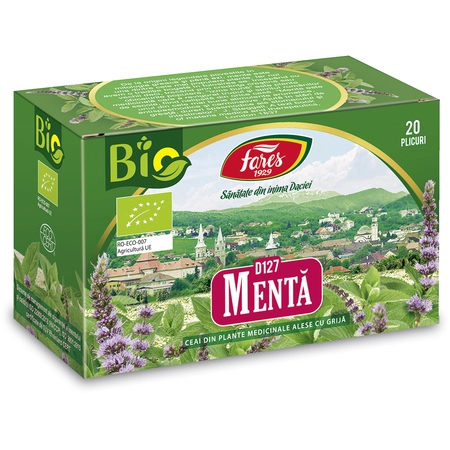 Ceaiuri - Ceai de mentă Bio D127, 20 plicuri Fares