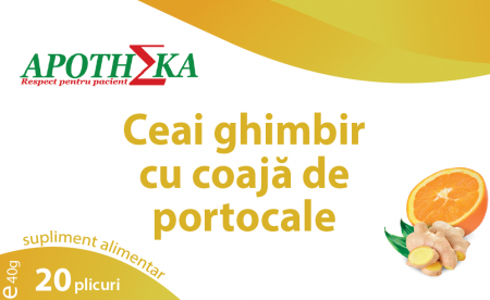 PRODUSE - Ceai ghimbir cu coaja de portocale, 20 plicuri