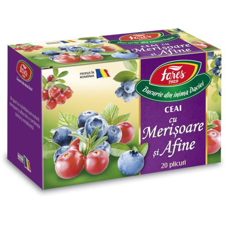 Dieta Si Wellness - Ceai Merișoare și Afine Fares, 20 plicuri