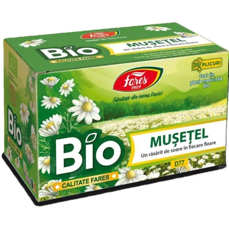 Ceaiuri - Ceai Mușețel Bio D77 20 plicuri FARES SA ORĂȘTIE