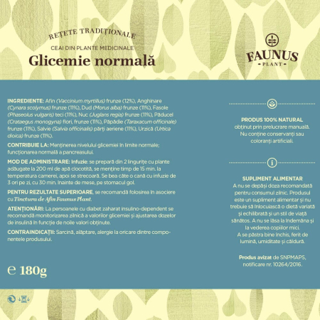 Ceai -Rețete Tradiționale- Glicemie Normala 180g [5]