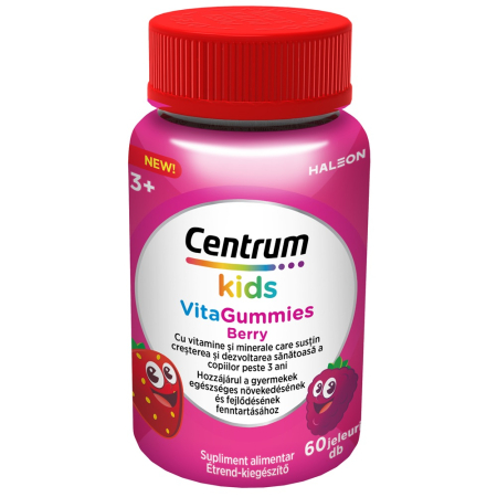 Multivitamine si minerale copii - Centrum Kids VitaGummies Berry 60 jeleuri