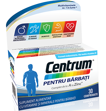 Multivitamine si minerale adulti - Centrum Pentru Barbati 30 comprimate Wyeth