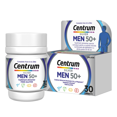 Multivitamine si minerale adulti - Centrum Silver 50+ Pentru Barbati 30 comprimate