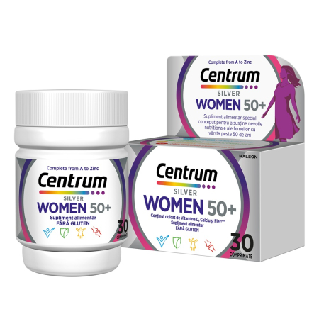 Multivitamine si minerale adulti - Centrum Silver 50+ Pentru Femei, 30 comprimate