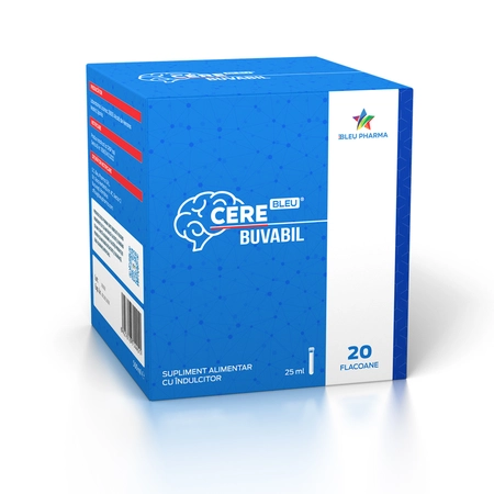 Multivitamine si minerale adulti - Cerebleu Buvabil 25 ml x 20 flacoane Bleu Pharma