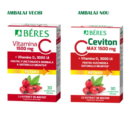 Imunitate adulti - Ceviton C Max 1500 mg x 30 comprimate filmate Beres