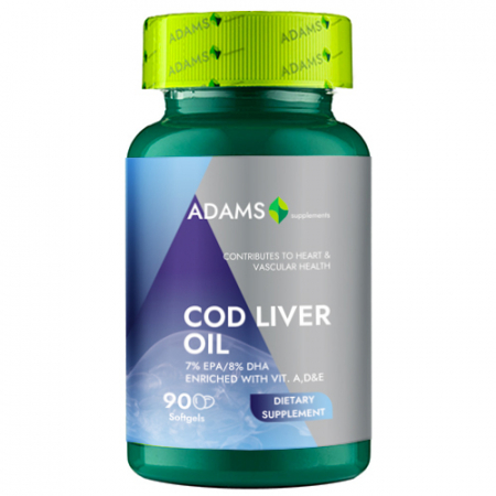 Boli hormonale și de nutriție - Cod liver oil (ulei din ficat de cod) 1000 mg, 90 capsule