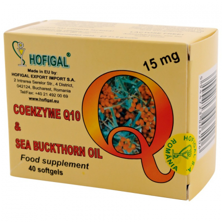 Oferte și reduceri - Coenzima Q10 15 mg în ulei de Cătină, 40 capsule
