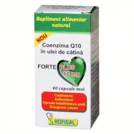 Vitamine Si Suplimente - Coenzima Q10 in Ulei de Catina Forte Plus Hofigal 40 capsule moi
