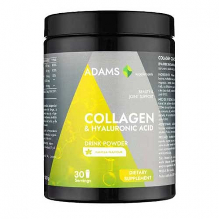 Suplimente alimentare - Collagen&HA pulbere instant, aroma vanilie 600gr, Adams