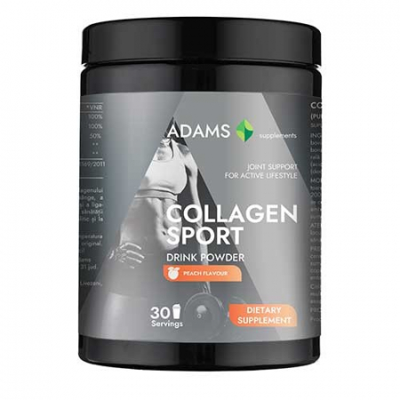 Promotiile lunii Septembrie - Collagen Sport (pulbere instant, aroma piersica) 600gr, Adams