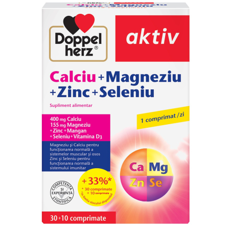 Vitamine Si Suplimente - Complex Calciu+Magneziu+Zinc Pharm A-Z 30 capsule