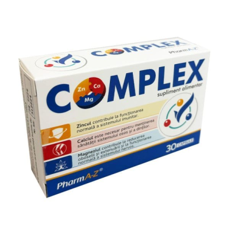 Supliment Complexe - Complex Calciu+Magneziu+Zinc Pharm A-Z 30 capsule