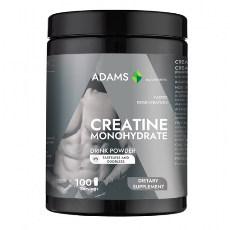 Suplimente alimentare - Creatina monohidrata (fara aroma), 450gr, Adams