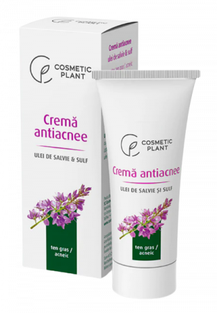 PRODUSE - Cremă antiacnee cu ulei de salvie şi sulf, 100 ml