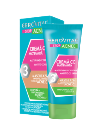 Ingrijire Fata - Crema CC matifiantă Gerovital Stop Acnee 30 ml