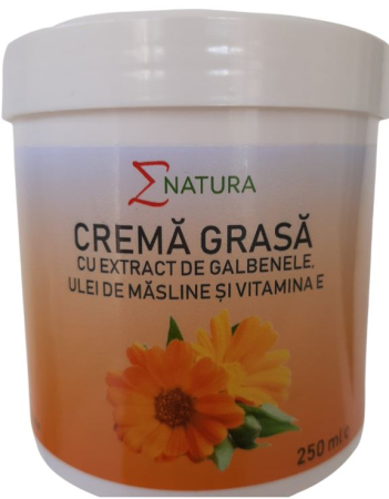 Creme si unguente - Crema grasă cu extract de gălbenele, ulei de măsline și vitamina E 250 ml