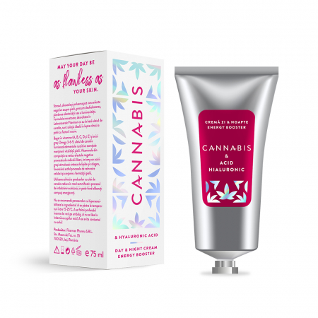 Ingrijire personala, produse cosmetice - Cannabis & Acid hialuronic Energy Booster Crema zi si noapte, 75 ml