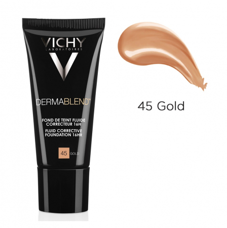 PRODUSE - Fond De Ten Corector Acoperire 16H Nuanta 45 Gold Dermablend X 30ML - Vichy