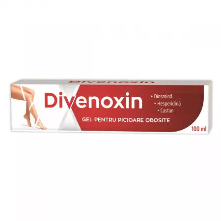 Circulatie periferica deficitara - Divenoxin gel pentru picioare obosite , 100ml