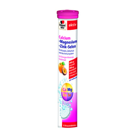 Imunitate adulti - Doppelherz Aktiv Calciu+Magneziu+Zinc+Seleniu, 15 comprimate efervescente