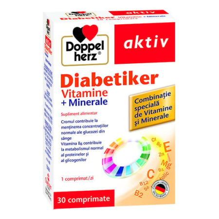 Diabet - Doppelherz Aktiv Diabetiker Vitamine+Minerale 30 comprimate