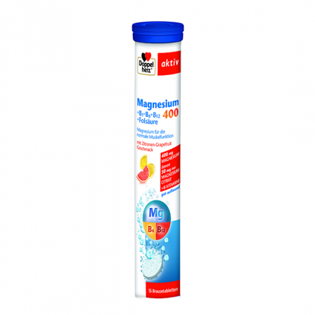 Relaxare - Doppelherz aktiv Magneziu 400+B1+B6+B12+acid folic, 15 comprimate efervescente